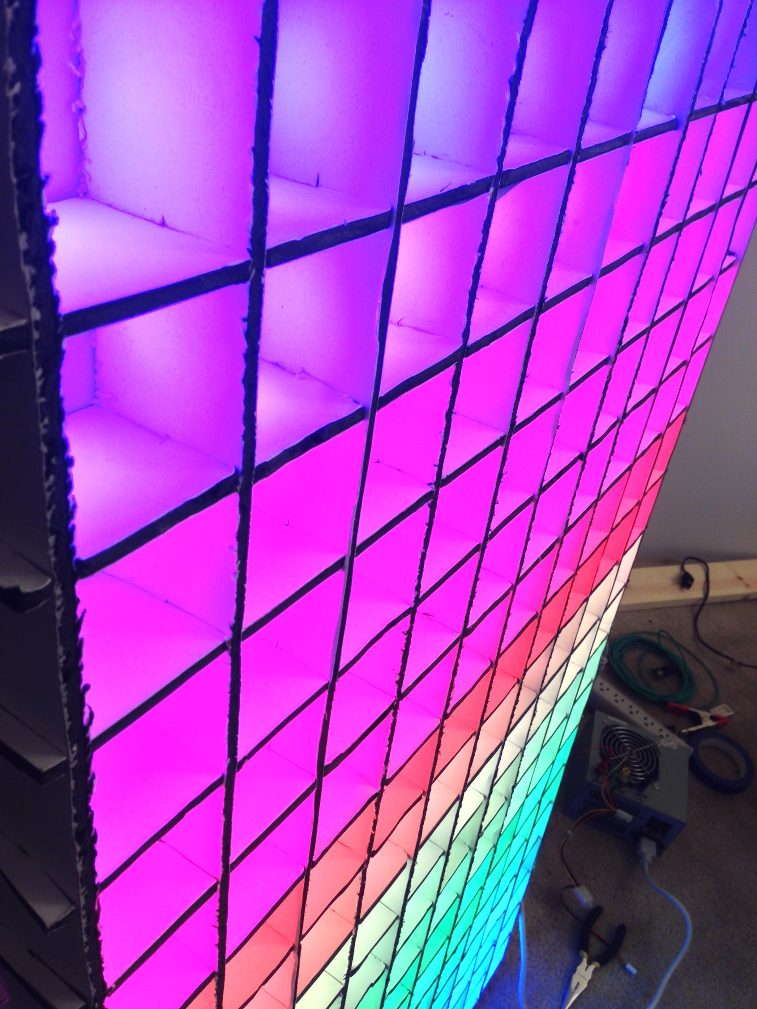 Front view with grid lit
