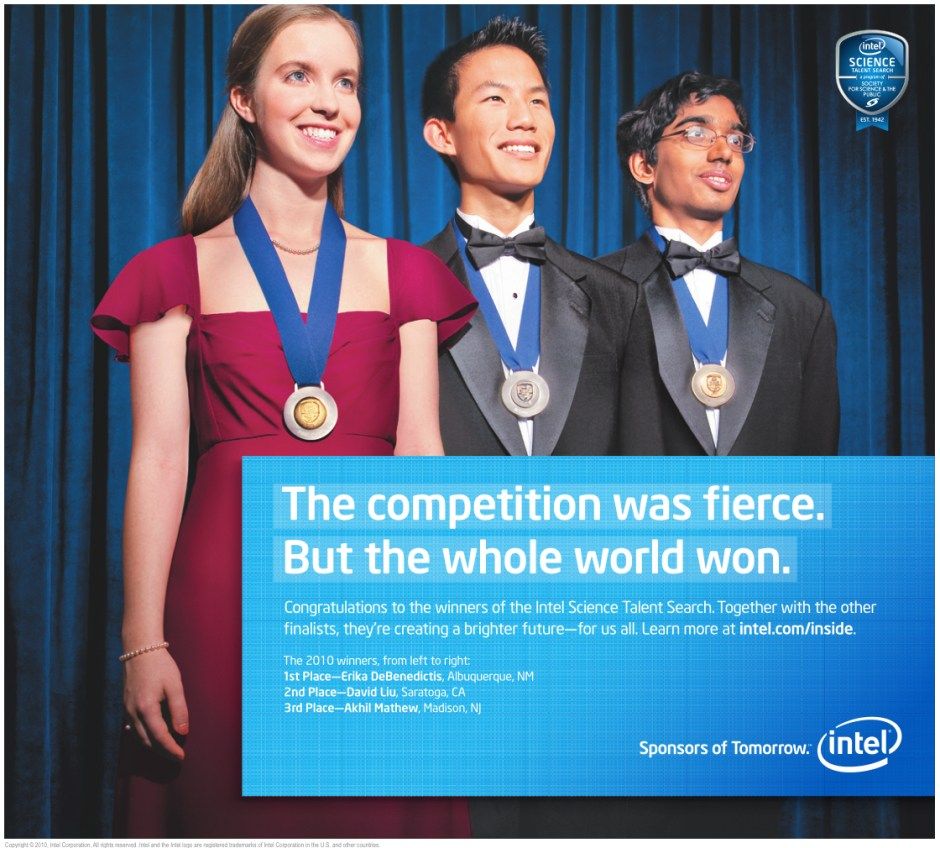 Intel Science Talent Search newspaper announcement