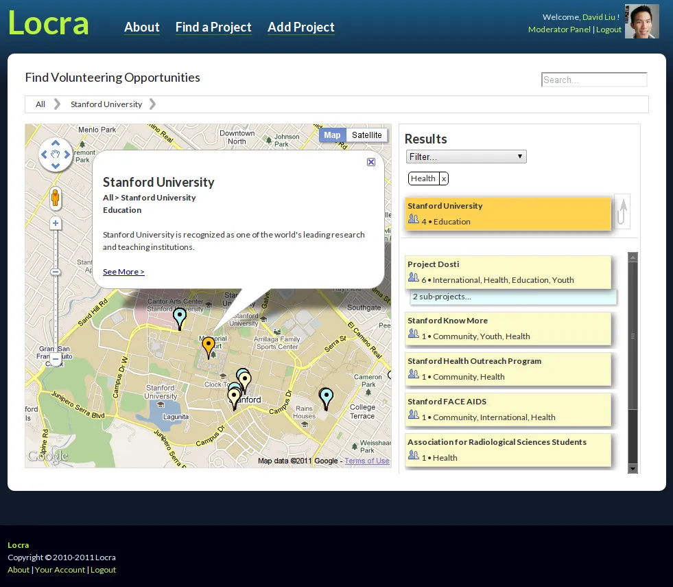 Locra, a community service hub