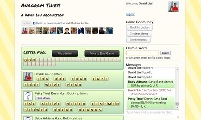 Anagram Thief, an online multiplayer word game (2011)