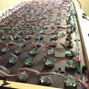 Installing the 200 LED modules.